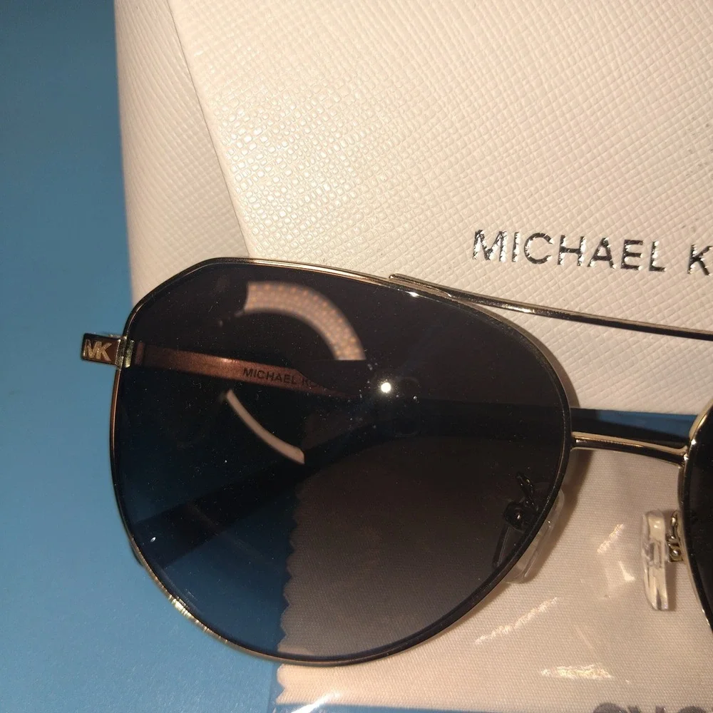Michael Kors Cheyenne MK1109 Aviator Sunglasses Gold Smoke Gradient 10148G 60mm